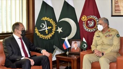 آرمی چیف سے روسی وزیرخارجہ کی ملاقات، افغان امن عمل پر تبادلہ خیال